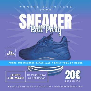 Edita un flyer de Fiesta de Sneakers