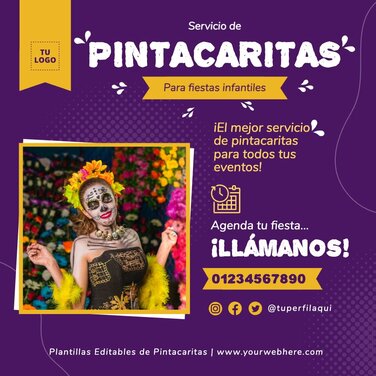 Edita un flyer de Pintar Caras