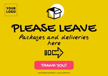 PLEASE LEAVE PACKAGES & DELIVERIES HERE SIGN/SIGNAGE | PARCEL SIGN