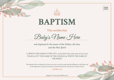 Modifier une bannière de baptême
