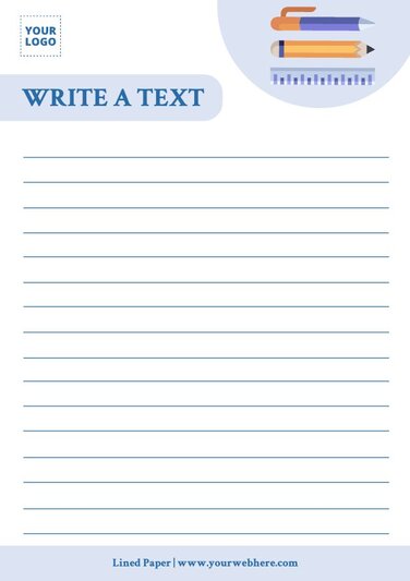 Edit a lined paper for elementary school