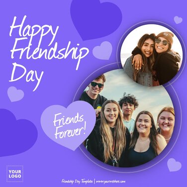 Friendship Day banner designs to customize online