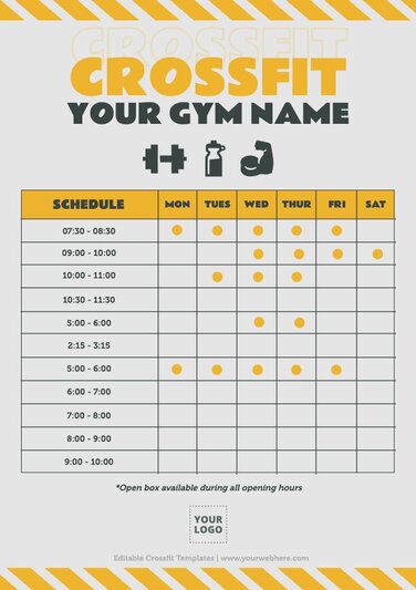 Gym DT Crossfit WOD Poster Printable PNG Letter Size