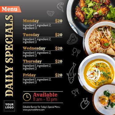 Edit a Special Dish banner