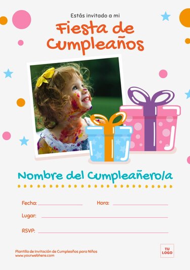 Edita una invitación a Cumpleaños