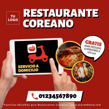 Edita un folleto de Comida Coreana