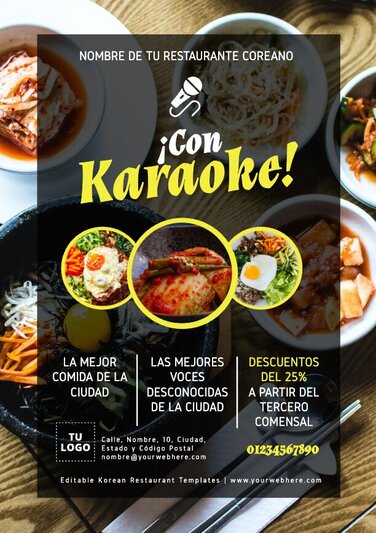 Edita un folleto de Comida Coreana