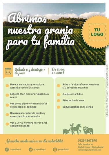 Edita un póster de Visita la Granja