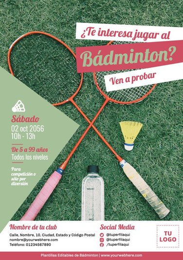 Edita un flyer de Bádminton