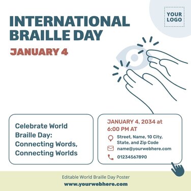 Edit a Braille Day poster