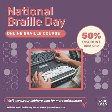 Edit a Braille Day poster