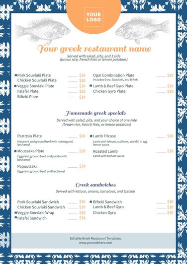 Edit a Greek Food flyer