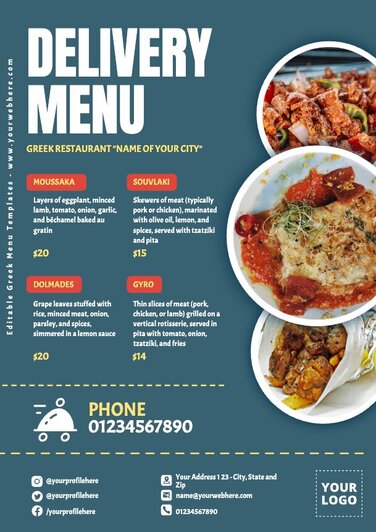 Edit a Greek Food flyer