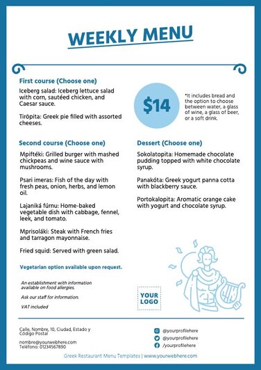 Edit a Greek Food flyer