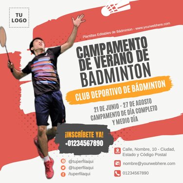 Edita un flyer de Bádminton