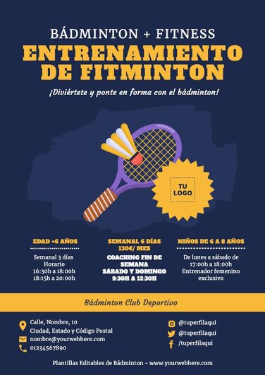 Edita un flyer de Bádminton