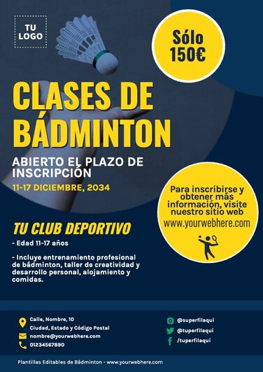 Edita un flyer de Bádminton