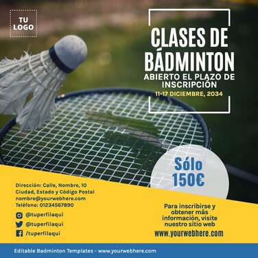 Edita un flyer de Bádminton