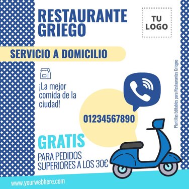 Edita un flyer de Comida Griega