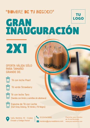 Edita un flyer de Bubble Tea