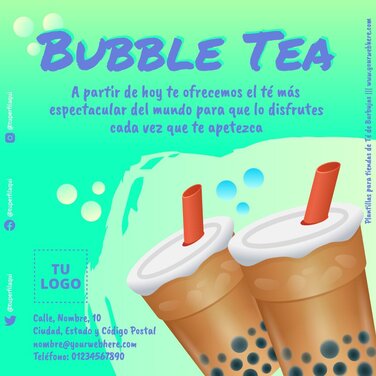 Edita un flyer de Bubble Tea