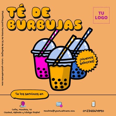 Edita un flyer de Bubble Tea