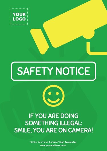 "Smile! You're On Camera" CCTV Warning Sign - 150mm X 200mm Rigid Plastic Security Sign