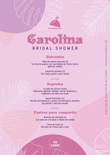 Edita una plantilla para Bridal Shower