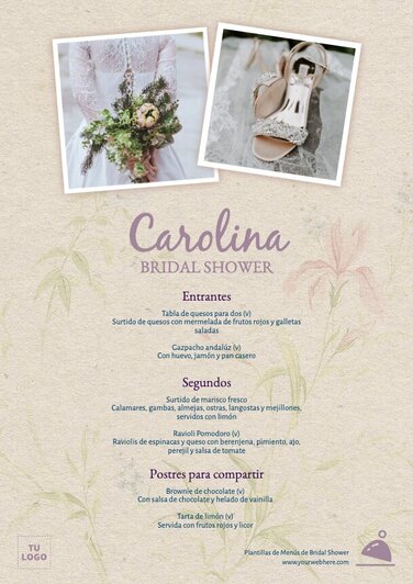 Edita una plantilla para Bridal Shower