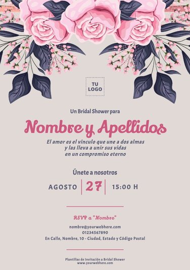 Edita una plantilla para Bridal Shower