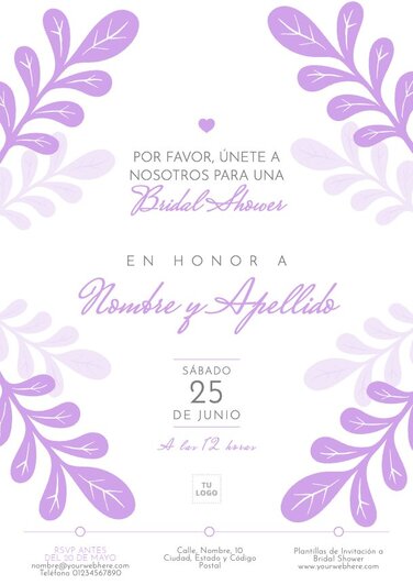 Edita una plantilla para Bridal Shower