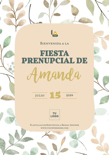 Edita una plantilla para Bridal Shower