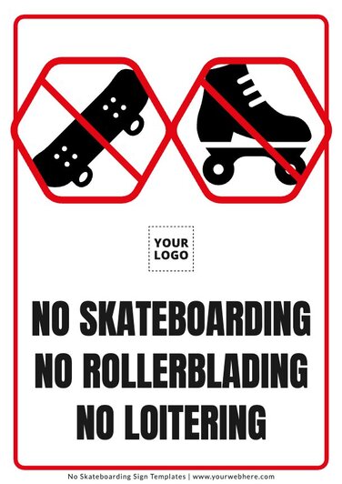 Edit a No Skate sign