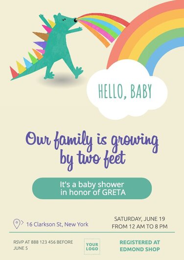 10 Inviti Personalizzati Baby Shower - Elefante - Picture It Sheffield - Scegli Nome - Foto 4