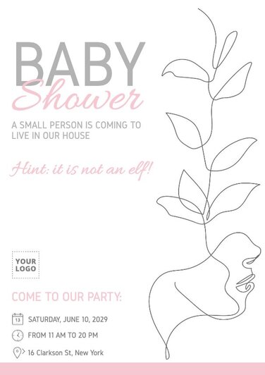 Editar um cartão de convite para o banho do bebê