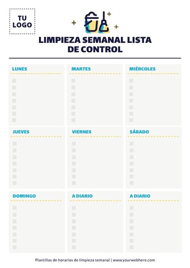 Diseña Un Plan De Limpieza Semanal Para Imprimir 9331