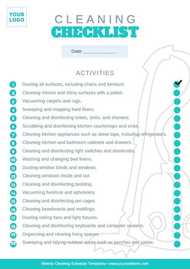 Edit a cleaning calendar