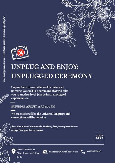 Edit Unplugged Ceremony cards