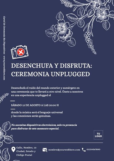 Edita un cartel de Boda Unplugged