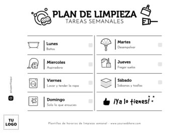 Edita un planning de limpieza