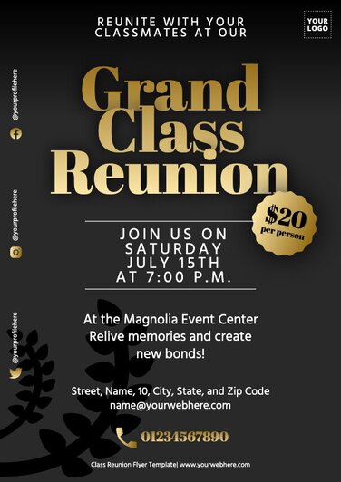Edit a Reunion party flyer