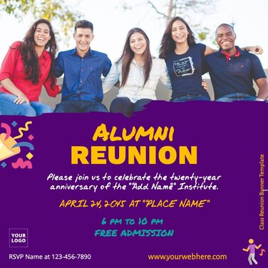 Edit a Reunion party flyer