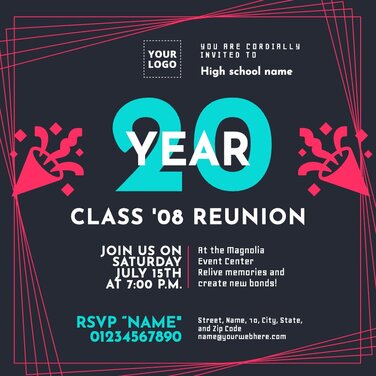 Edit a Reunion party flyer