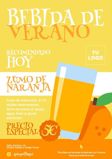 Edita un cartel de Bebidas