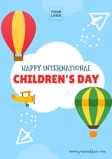 Edit a poster on happy Children's Day