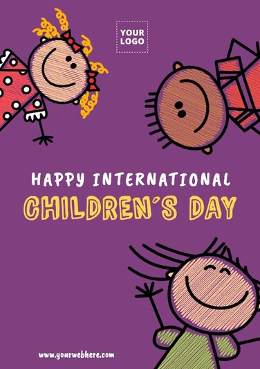 Edit a poster on happy Children's Day