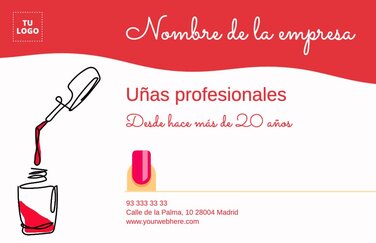 Edita tarjetas para manicura