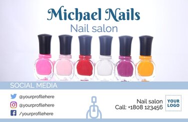Edit a nail art visiting card design