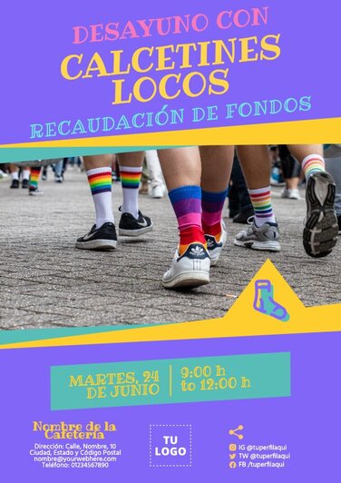 Edita un folleto de Calcetines Locos