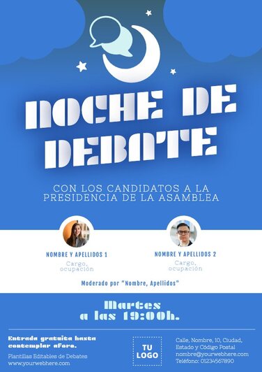 Edita un flyer de Debate